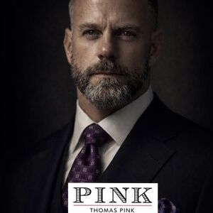 Silk Tie, Burgandy, Thomas PINK of London,